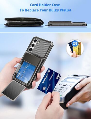 COOYA لهاتف Samsung S23+ حافظة محفظة 5 حامل لبطاقة الائتمان، غطاء قلاب لهاتف Galaxy S23+ محفظة، جيب خلفي، طبقة مزدوجة واقية من المطاط الصلب لهاتف Samsung Galaxy S23 Plus 6.6 برونزي جونميتال in Kuwait
