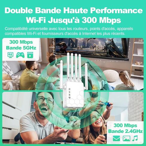 2026 WiFi Extender Signal Booster for Home, 11000sq.ft Wireless Internet Repeater, Long Range WiFi Booster and Signal Amplifier w/Ethernet Port, WiFi Router Extender Support 99% Devices, 1-Tap Setup in Saudi Arabia