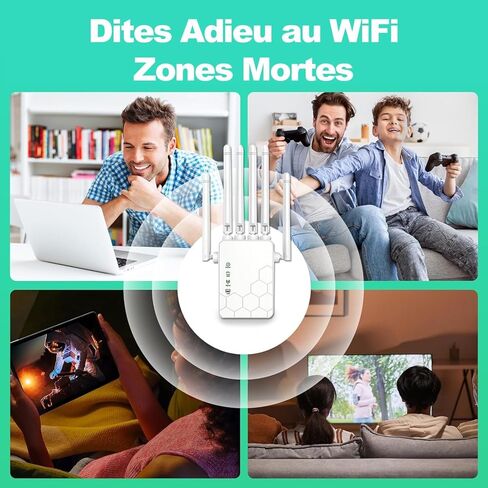 2026 WiFi Extender Signal Booster for Home, 11000sq.ft Wireless Internet Repeater, Long Range WiFi Booster and Signal Amplifier w/Ethernet Port, WiFi Router Extender Support 99% Devices, 1-Tap Setup in Saudi Arabia