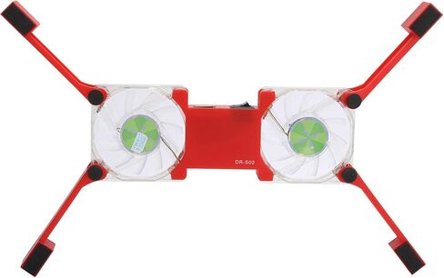 Laptop Cooling Pad, USB Foldable Radiator Cooler Stand Light Portable with Fans and LED Light, Suitable for Notebook Computers(RED) in Saudi Arabia