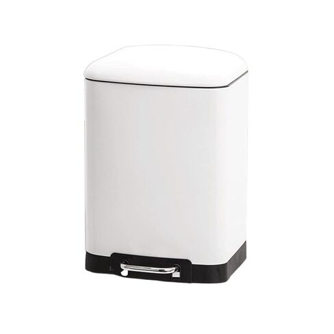 Stainless Steel Pedal Trash Can with Lid, Narrow Square Design, Quiet Slow Drop, with External Handle in Saudi Arabia