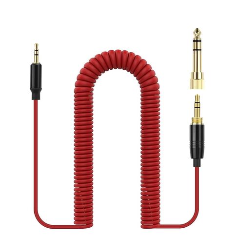 كابل صوت QC45 2.5 مم إلى 3.5 مم ملفوف سلك Aux متوافق مع سماعات Bose QuietComfort QC 45، QC35 II، QC 35، OE2 OE2i Soundlink SoundTrue مع محول 6.35 مم (أسود) in Saudi Arabia