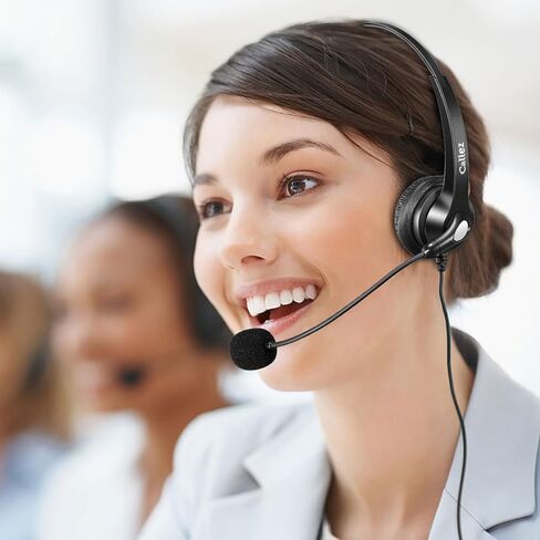 Callez Phone Headset with Noise Cancelling Microphone and Volume Control, Office 2.5mm Telephone Headsets Compatible with Panasonic AT&T ML17929 Vtech Uniden Cisco Grandstream Cordless Phones in Saudi Arabia
