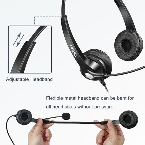 Callez Phone Headset with Noise Cancelling Microphone and Volume Control, Office 2.5mm Telephone Headsets Compatible with Panasonic AT&T ML17929 Vtech Uniden Cisco Grandstream Cordless Phones in Saudi Arabia