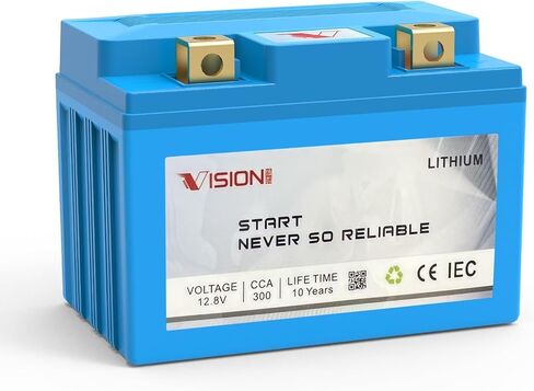 VISION Lithium Motorcycle Battery YTX4L-BS / YTX5L-BS, 300CCA 12V 4.5AH, Maintenance-Free Powersports Battery with 2 Universal-Fit EVA Spacers, Compatible with Motorcycle ATV Jet Ski in Saudi Arabia