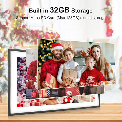 Frameo White 10.1 Inch Smart WiFi Digital Photo Frame,Digital Picture Frame Wi-Fi with 32GB Storage & SD Slot, Electronic Picture Frame IPS Touch Screen with Auto-Rotate, Gifts for Mom, House Warming in Saudi Arabia