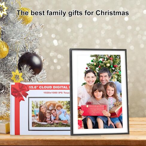 Frameo White 10.1 Inch Smart WiFi Digital Photo Frame,Digital Picture Frame Wi-Fi with 32GB Storage & SD Slot, Electronic Picture Frame IPS Touch Screen with Auto-Rotate, Gifts for Mom, House Warming in Saudi Arabia