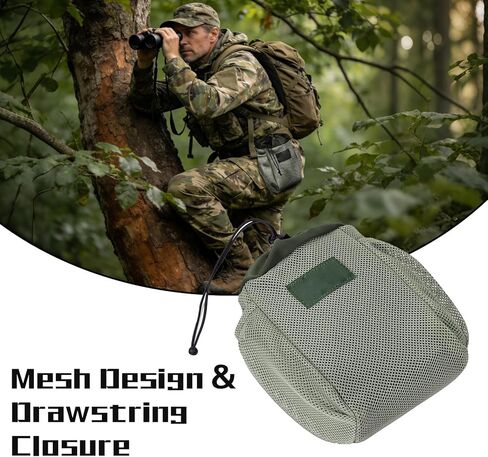 Mesh Saddle Dump Pouch with Drawstring Closure, Saddle Hunting Accessories for Organizing Gear, Easily Attach to Saddle for Hunting & Equestrian Use in Kuwait