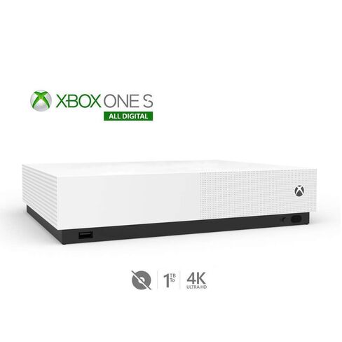 Microsoft - وحدة التحكم Xbox One S 1TB ذات الإصدار الرقمي بالكامل - وحدة التحكم ورموز الألعاب غير متضمنة (متجددة) in Saudi Arabia