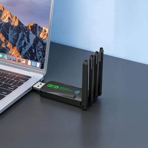 USB WiFi 6 Adapter for PC, 2-in-1 Bluetooth 5.4 WiFi Adapter with 4 High-gain Antennas, AX900 Dual-Band 5G/2.4G, 900Mbps, Wireless Network Transceiver for Laptop/Desktop, Supports Windows 11/10 in Saudi Arabia