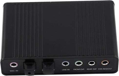 بطاقة صوت Yunir USB، محول صوت SPDIF بصري رقمي خارجي 6 قنوات للكمبيوتر الشخصي، معدل أخذ العينات 48,44 كيلو هرتز مع مدخل SPDIF، متوافق مع Vista، Wins7، OS X OS9.1 in Kuwait