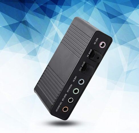 بطاقة صوت Yunir USB، محول صوت SPDIF بصري رقمي خارجي 6 قنوات للكمبيوتر الشخصي، معدل أخذ العينات 48,44 كيلو هرتز مع مدخل SPDIF، متوافق مع Vista، Wins7، OS X OS9.1 in Kuwait