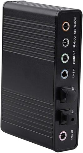 بطاقة صوت Yunir USB، محول صوت SPDIF بصري رقمي خارجي 6 قنوات للكمبيوتر الشخصي، معدل أخذ العينات 48,44 كيلو هرتز مع مدخل SPDIF، متوافق مع Vista، Wins7، OS X OS9.1 in Kuwait