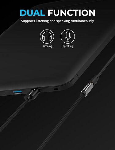 محول صوت ستيريو خارجي ثلاثي الأبعاد من الألومنيوم USB من SABRENT لنظام التشغيل Windows وMac مع كابل USB من النوع A إلى 3.5 مم مزدوج الوظائف ومقبس الصوت النشط 20 بوصة in Kuwait