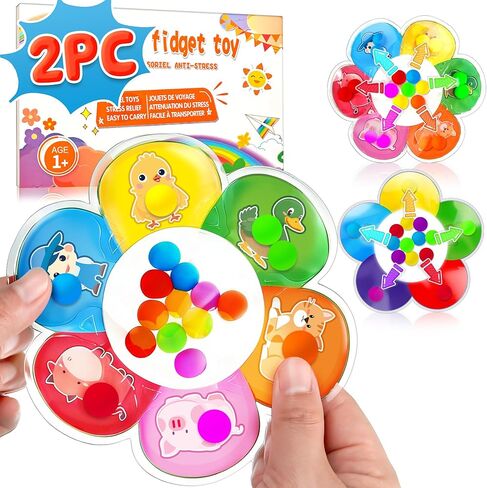 4PC Color Sorting Sensory Toys for Toddler, Valentine Classroom Gift for Kid Roadtrip Travel Activities Autism Autistic Dementia Fidgets for Elderly Preschool Toddler 2 3 4 Year Old Boy Girl Easter in Kuwait