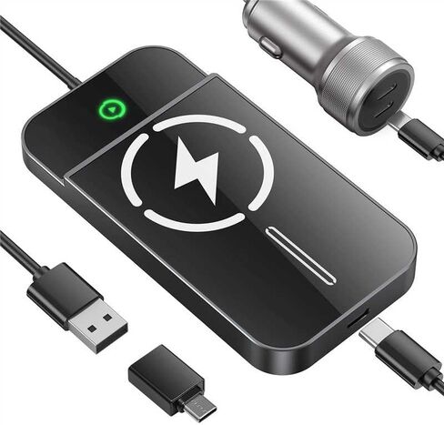 Wireless CarPlay Adapter with Magnetic 15W Fast Charging for iPhone 17/16/15/14/13/12 Series – Wired to Wireless CarPlay Converter, Auto Connect Plug & Play in Saudi Arabia