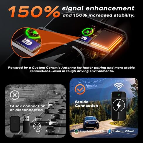 Wireless CarPlay Adapter with Magnetic 15W Fast Charging for iPhone 17/16/15/14/13/12 Series – Wired to Wireless CarPlay Converter, Auto Connect Plug & Play in Saudi Arabia