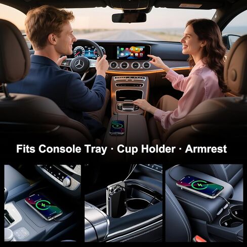 Wireless CarPlay Adapter with Magnetic 15W Fast Charging for iPhone 17/16/15/14/13/12 Series – Wired to Wireless CarPlay Converter, Auto Connect Plug & Play in Saudi Arabia