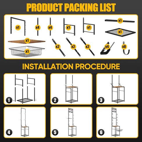 رفوف البندقية، رف البندقية الداخلي لحامل عرض البندقية على الحائط، رفوف البندقية الدائمة على الأرض تحمل 4 مسدسات هوائية و4 مسدسات، رف مسدس الصيد مع منظم تخزين لتخزين مسدس المرآب المنزلي، أسود in Kuwait