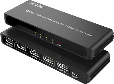 DisplayPort to HDMI Splitter for 4 Monitors, 8K@60Hz HDMI Splitter Extended Display 1 DP in 4 HDMI Out DisplayPort MST Hub for Multiple Monitor, Compatible with Computer, Graphic Card, PC in Saudi Arabia