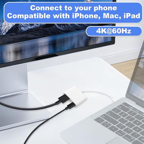 محول USB-C إلى HDMI، 4k@60hz لهاتف iPhone 15/16/17 من النوع C إلى HDMI مع شحن سريع 100 وات متوافق مع iPhone iPad Air/Pro Mac Pro/Air in Saudi Arabia