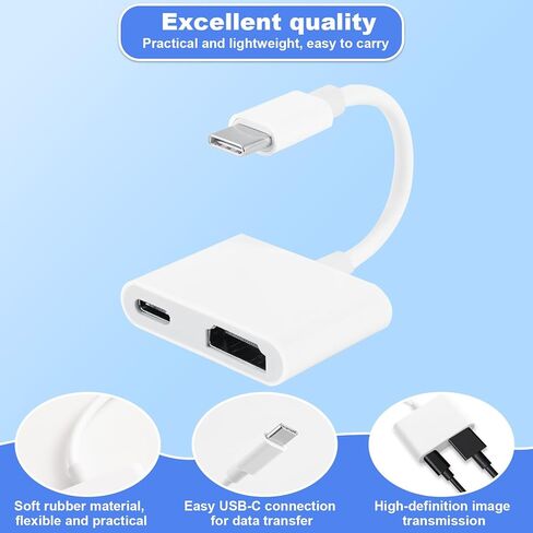 محول USB-C إلى HDMI، 4k@60hz لهاتف iPhone 15/16/17 من النوع C إلى HDMI مع شحن سريع 100 وات متوافق مع iPhone iPad Air/Pro Mac Pro/Air in Saudi Arabia