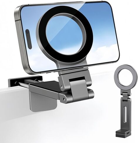 Magnetic Airplane Phone Holder for MagSafe iPhone 17-12 Series& All Support Magnetic Phones, Clip-on Hands-Free Mount, Travel Essentials Must Have Accessories for Flight Airplane, Black in Saudi Arabia