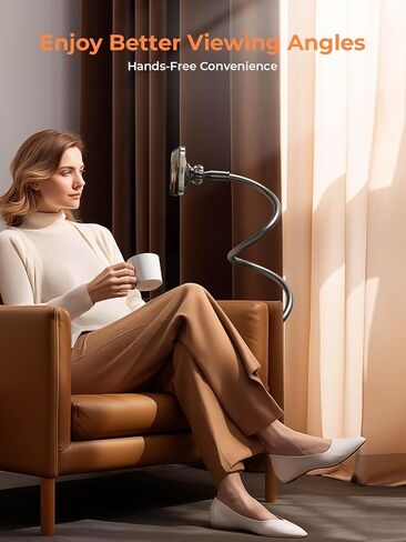 LISEN Flexible Gooseneck Phone Stand for Bed, Desk, Tablet - Adjustable iPhone 15 Pro Plus 14 13, Kindle, iPad Holder in Kuwait