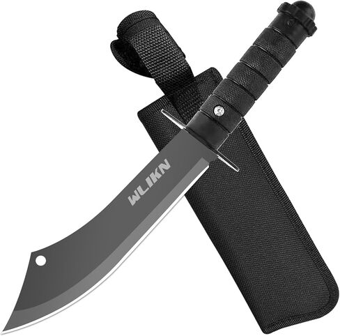 Wlikn Fixed Blade Knife with Sheath, Single Edge Survival Tool, Non-Slip Handle, for Camping, Hunting, EDC, Multi in Saudi Arabia