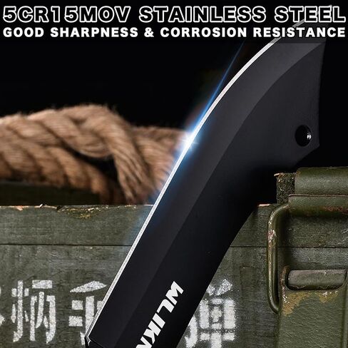 Wlikn Fixed Blade Knife with Sheath, Single Edge Survival Tool, Non-Slip Handle, for Camping, Hunting, EDC, Multi in Saudi Arabia