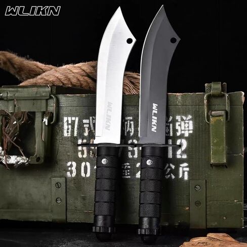 Wlikn Fixed Blade Knife with Sheath, Single Edge Survival Tool, Non-Slip Handle, for Camping, Hunting, EDC, Multi in Saudi Arabia