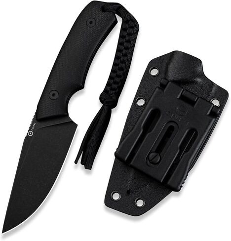 CIVIVI Gander Fixed Blade Knife with Kydex Sheath, 3.63" 14C28N Blade Full Tang Knife Micarta Handle, Designed By Matt Gentry for Hunting Camping EDC C24058B-2 (Black) in Saudi Arabia