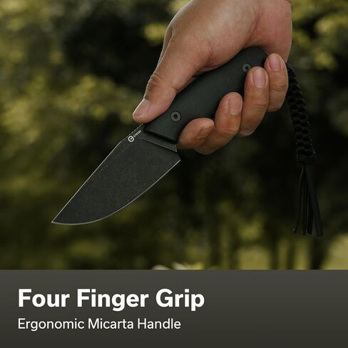 CIVIVI Gander Fixed Blade Knife with Kydex Sheath, 3.63" 14C28N Blade Full Tang Knife Micarta Handle, Designed By Matt Gentry for Hunting Camping EDC C24058B-2 (Black) in Saudi Arabia