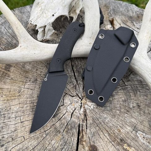 CIVIVI Gander Fixed Blade Knife with Kydex Sheath, 3.63" 14C28N Blade Full Tang Knife Micarta Handle, Designed By Matt Gentry for Hunting Camping EDC C24058B-2 (Black) in Saudi Arabia