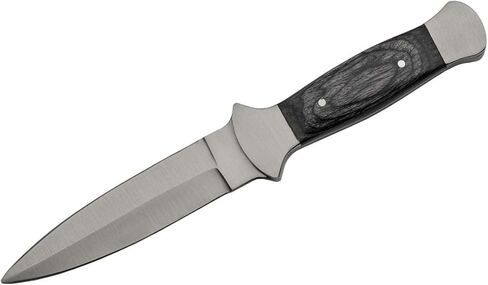 سكين SZCO Full Tang Bowie مقاس 7.5 بوصة - سكاكين جيب سوداء مع شفرة رمح من الفولاذ المقاوم للصدأ، واقي نحاسي، مقبض خشبي وغمد جلدي - سكين تخييم للمشي لمسافات طويلة والتخييم والخارج - سكين سلخ للرجال in Kuwait
