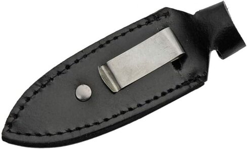 سكين SZCO Full Tang Bowie مقاس 7.5 بوصة - سكاكين جيب سوداء مع شفرة رمح من الفولاذ المقاوم للصدأ، واقي نحاسي، مقبض خشبي وغمد جلدي - سكين تخييم للمشي لمسافات طويلة والتخييم والخارج - سكين سلخ للرجال in Kuwait