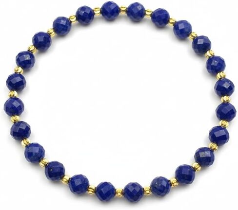 Lapis Lazuli Healing Bracelet – Real Crystal Beads for Stress Relief, Meditation & Chakra Balance – Natural Gemstone Jewelry Gift for Women & Men, Adjustable with Gift Box in Saudi Arabia