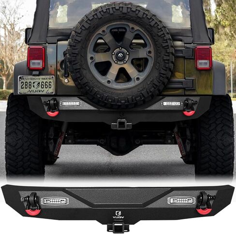المصد الخلفي VIJAY يناسب 2007-2018 Wrangler JK/JKU مع أضواء LED وحلقة على شكل حرف D in Kuwait