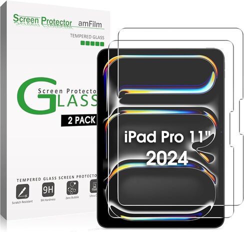 amFilm Screen Protector for iPad Pro 11 Inch OLED M5 [2025 Model] Tempered Glass [Face ID & Apple Pencil Pro & Case Compatible] [ Anti-Scratch] [99.99% HD Clear] in Saudi Arabia