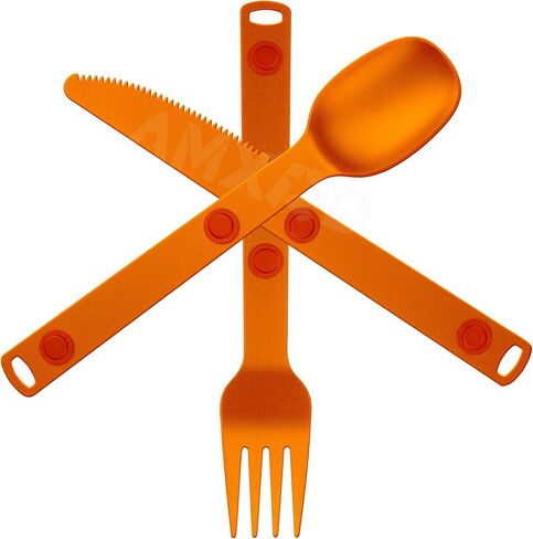Magnetic Camping Utensils Set, Knife, Fork & Spoon Cutlery Set, Portable & Reusable Metal Aluminum Travel Flatware, 3-PACK, Gray in Saudi Arabia