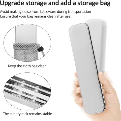 Stainless Steel Cutlery Set with Case Reusable Portable Cutlery Set for Camping Office and Outdoor Dining Dishwasher Safe in Saudi Arabia