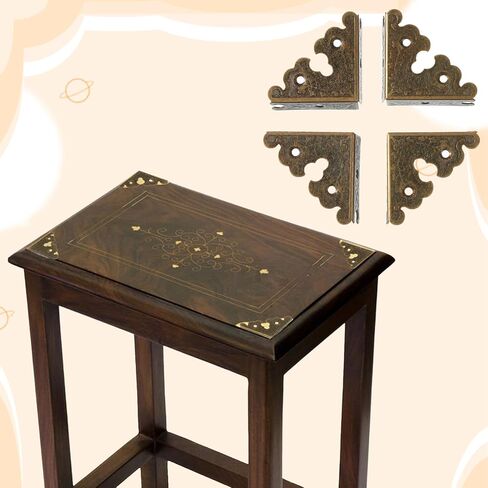 8 Pcs Bronze Decorative Table Corner Protectors, Vintage Corner Protectors for Furniture Vintage Covers Triangle Antique Bronze Metal Corners Protector with Screws for Jewelry Wooden Box Desk in Kuwait