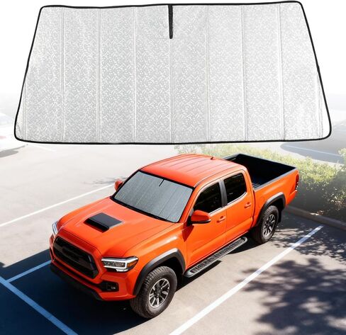 غطاء شمسي مناسب للزجاج الأمامي مناسب لسيارة Toyota Tacoma 2024 2025 2026، غطاء كامل للضوء والأشعة فوق البنفسجية قابل للطي من الجيل الرابع من ملحقات Tacoma in Kuwait