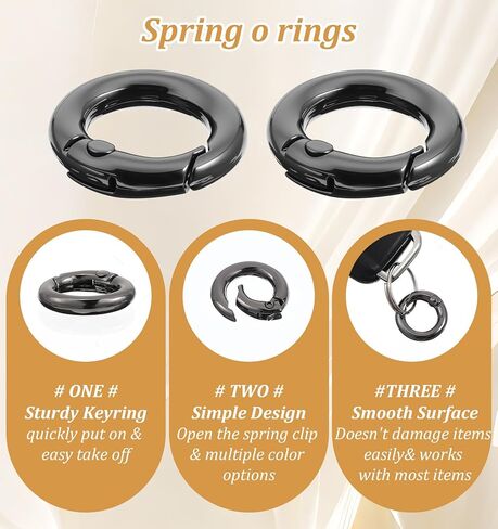 20Pcs Small Carabiner Clips Mini, 0.67" Black Mini O Rings Micro Carabiner for Keys Lightweight Micro Metal Spring Clasp Keychain Clip for Backpack Purse Charm Dog Tags, Black in Saudi Arabia