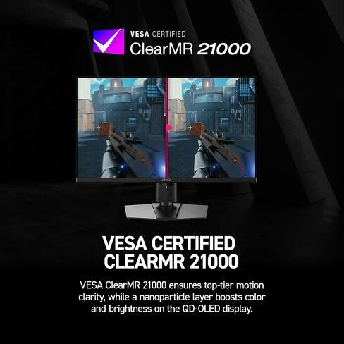 msi MPG 271QR QD-OLED X50 شاشة ألعاب 27 بوصة 2560 × 1440 (QHD)، 500 هرتز، AMD Adaptive-Sync، HDR جاهز، HDMI، منفذ VGA، قابل للتركيب، إمالة، إطار نحيف من 4 جوانب، 0.03 مللي ثانية، أسود in Kuwait