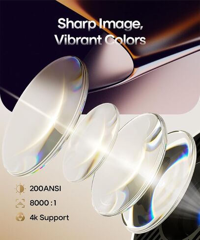 جهاز عرض صغير Android 14 مع دعم 4K، جهاز عرض ذكي مع Wifi 6 وBluetooth5.4، 200 ANSI، تركيز تلقائي وحجر مفاتيح عمودي تلقائي، جهاز عرض أفلام محمول للمنزل الخارجي، Alwtniet HY300pro in Kuwait