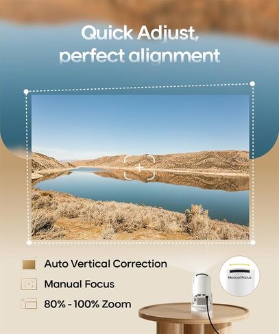 جهاز عرض صغير Android 14 مع دعم 4K، جهاز عرض ذكي مع Wifi 6 وBluetooth5.4، 200 ANSI، تركيز تلقائي وحجر مفاتيح عمودي تلقائي، جهاز عرض أفلام محمول للمنزل الخارجي، Alwtniet HY300pro in Kuwait