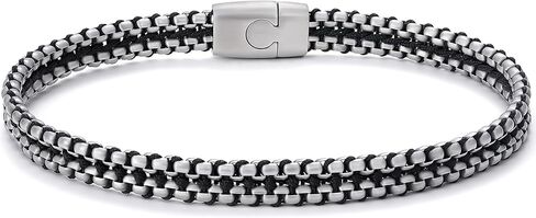 Braided Bracelet for Men, Stainless Steel Nylon Rope String Bracelets, Handmade Fashion Handmade Jewelry Gifts in Saudi Arabia