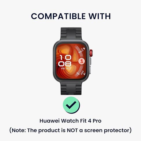 kwmobile Glitter Frame Protector Compatible with Huawei Watch Fit 4 Pro Frame Protector (Set of 2) - Transparent/Black in Saudi Arabia