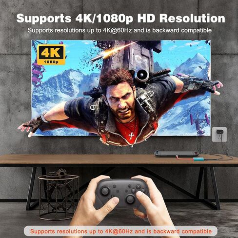 محطة إرساء تلفزيون Tendak Switch، قاعدة توصيل تلفزيون محمولة للتبديل 1/OLED/Steam Deck/ROG Ally، قاعدة تبديل مع منفذ USB 3.0، تدعم إخراج 4K/60HZ وشحن PD، لا تدعم المفتاح 2 in Kuwait